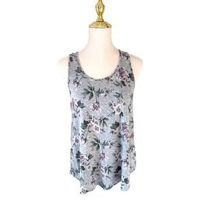 American Eagle Womens Soft and Sexy Gray Floral Cottagecore Tank Top Size Large